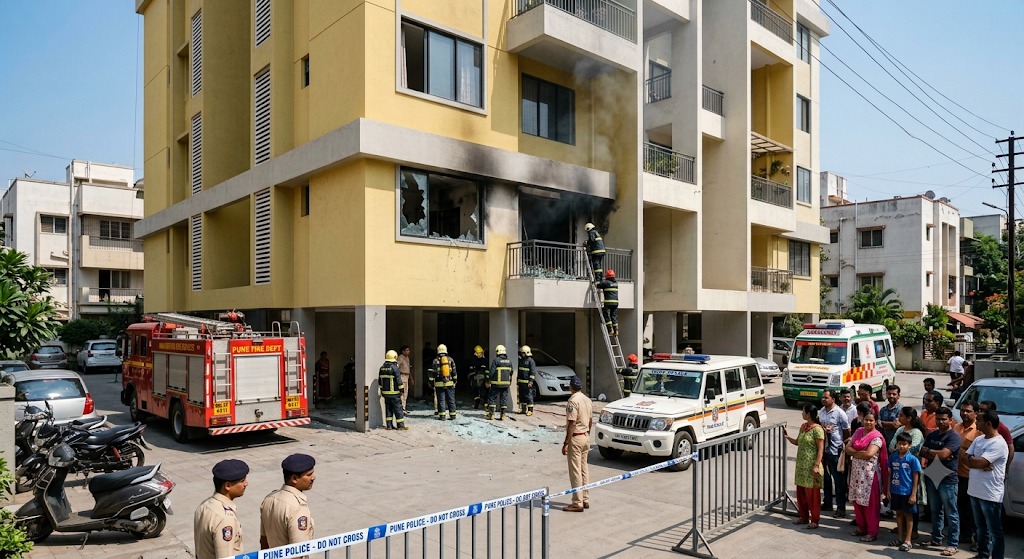 उंड्रीतील फ्लॅटमध्ये रसायनांचा स्फोट